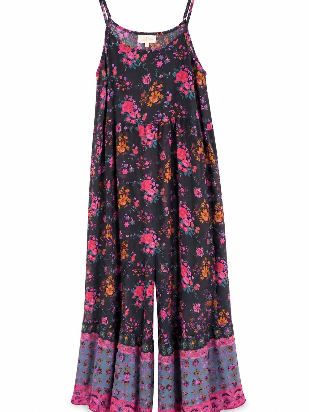 Natural life Floral Wide-Leg Jumpsuit with Pink & Orange Blooms. NWOT size XS